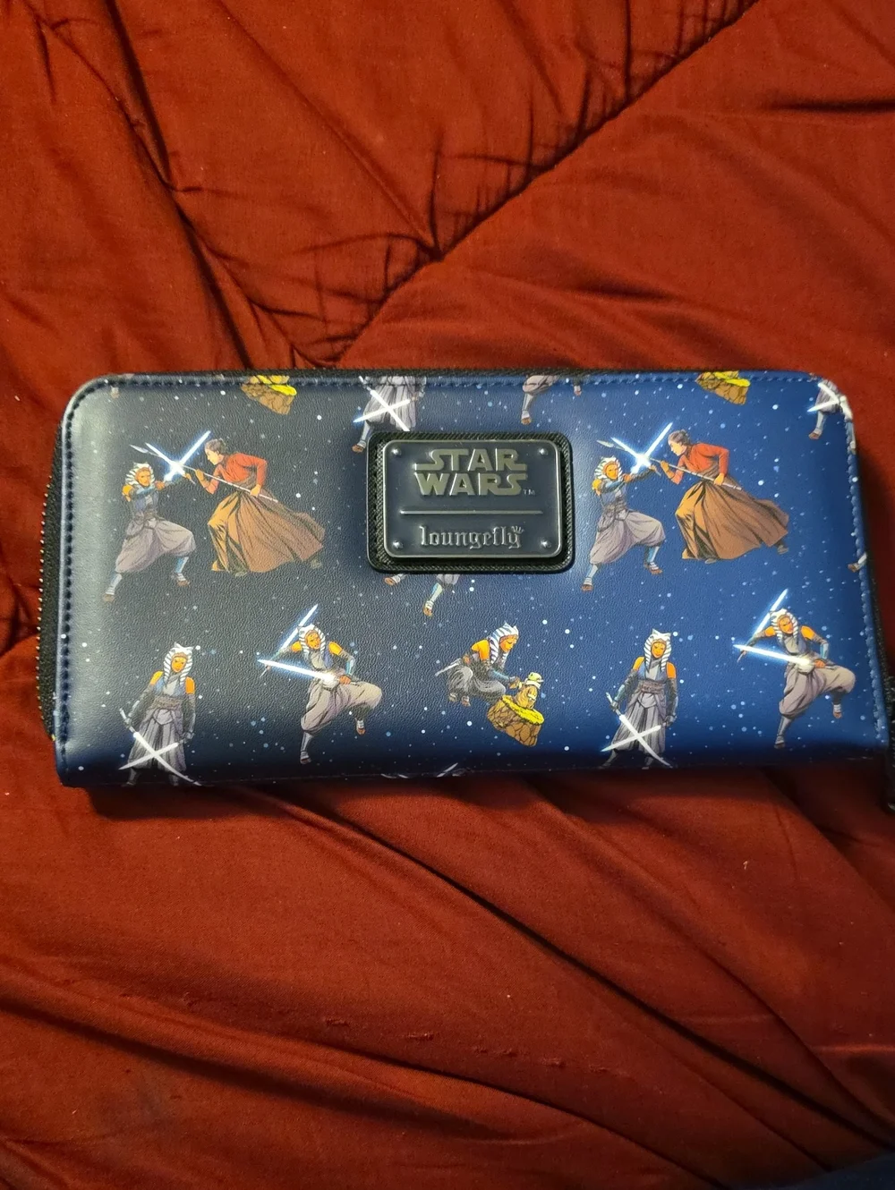Star Wars Loungefly Ahsoka Tano Blue Zip Wallet